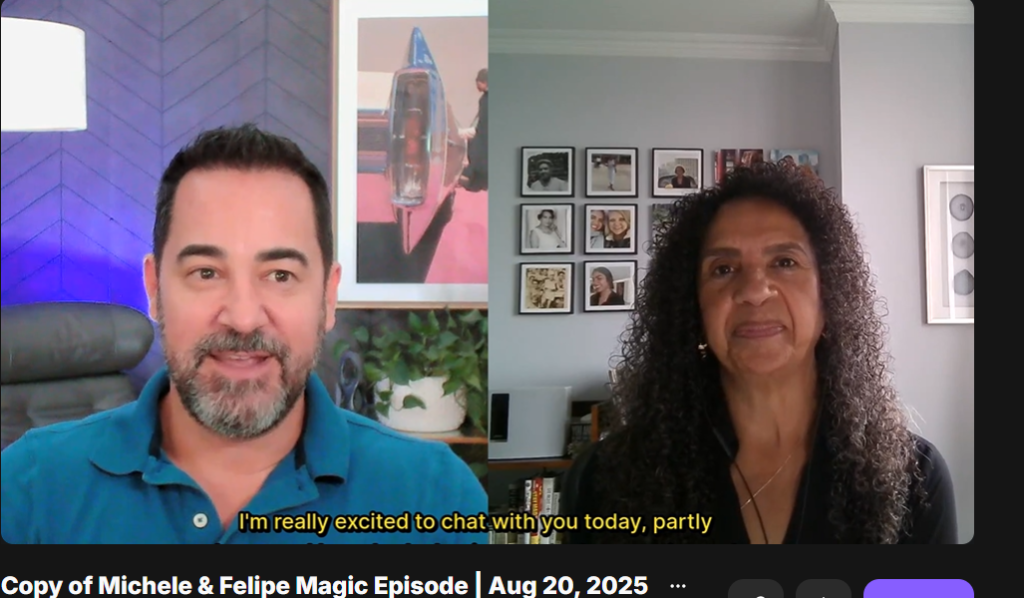 Michele Delgado speaking as a guest on Podcast